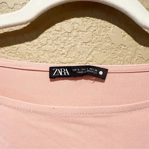 Zara Pink Balletcore Puff Balloon Sleeve Blouse Top With Darts Size Small - Picture 3 of 3